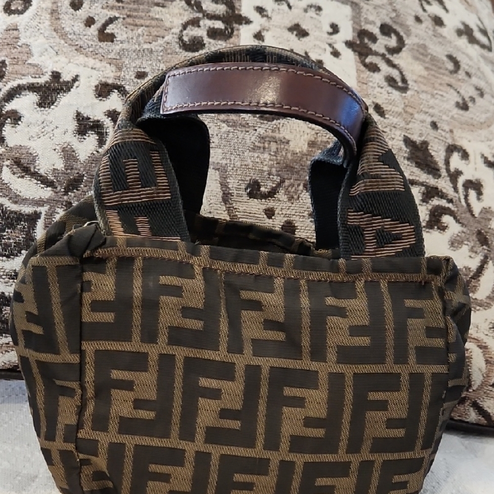 Fendi Brown and Black FF Logo Duffel Bag